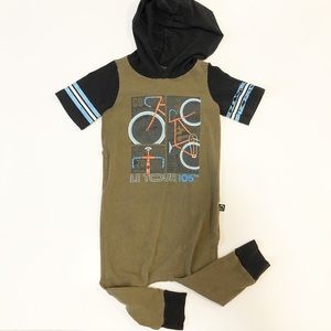 Toddler Size 2T Hooded Short-Sleeved Bicycle RAGS Romper